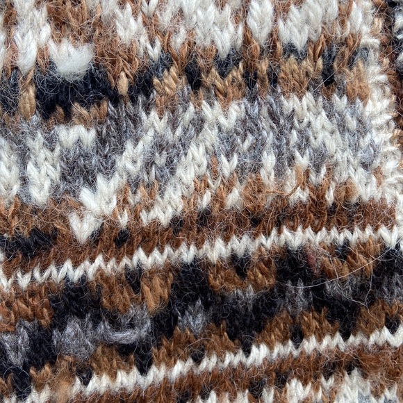 Neutral 100% alpaca hand-knit vest from Peru Sz M - Picture 4 of 6